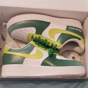 Custom Nike Green and Ligt Green Men's Air Force 1